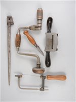 Lot 124 - Spokeshave by Dike Manufacturing Co., Norwich, Conn., dividers, breast drill, files etc (a basket).