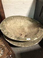 Lot 420 - Two concrete circular garden planters, diameter 61cm.