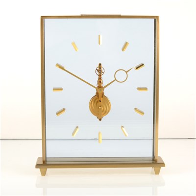 Lot 634 - An eight day Jaeger-LeCoultre slimline mystery clock