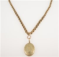 Lot 247 - A yellow metal double ring belcher link chain necklace graduating from 5mm to 8mm, 45cm long with a 15ct pad stamp, approximate weight 25gms