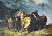 Lot 384 - After Rosa Bonheur, Wild Horses , oil on canvas.
