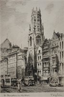 Lot 411 - Nine topographical engravings, etchings and coloured prints, mainly of London