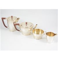 Lot 635 - A silver four-piece teaset by Alvic Products Ltd, Birmingham 1947.