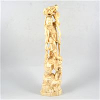 Lot 199 - Large Japanese ivory okimono, Meiji, 36cm