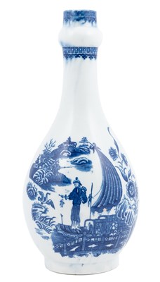 Lot 13 - A Caughley blue and white juglet, Fisherman pattern, circa 1780