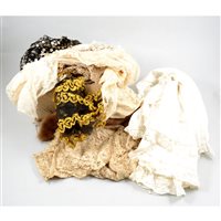 Lot 177 - A collection of Victorian and later lace, (2 boxes).