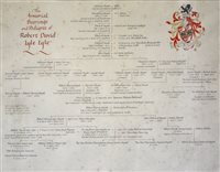 Lot 414 - The Armorial Bearing and Pedigree of Robert David Lyle Lyle, handwritten genealogical tree.