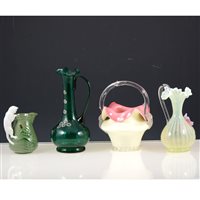 Lot 63 - Glass ware and ceramics, including Victorian glass baskets and jugs