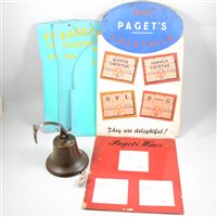 Lot 110 - Beer related collectibles, from Paget's of Leicester, including two stoneware kegs, advertising cocktail signs, etc.