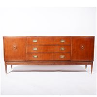Lot 354 - Mahogany effect low profile sideboard