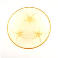 Lot 587 - A René Lalique opalescent amber glass dish, 'Volubilis' design, introduced 1921