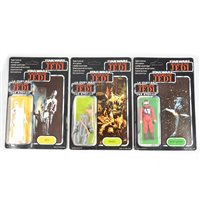 Lot 256 - Three Star Wars figures B-Wing pilot, 8D8 droid, Teebo, Palitoy, all in original Return of the Jedi blister-pack boxes, all unpunched 79 backs, (3).