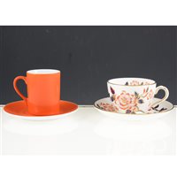 Lot 43 - Two boxes of decorative tea ware, including Royal Crown Derby, Worcester and Minton.