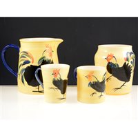 Lot 60 - Holdenby art pottery table service, with painted designs after Suzanne Katkhuda.