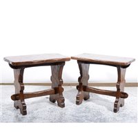 Lot 511 - A pair of oak stools by Thomas 'Gnomeman' Whittaker