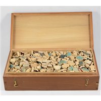 Lot 186 - Coronation of Edward VII, a lipo printed wooden jigsaw puzzle, in a stained wood box.
