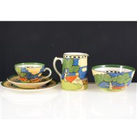 Lot 13 - Booths silicon china teaset,  "Countryside" pattern, inspired by Clarice Cliff.