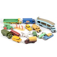 Lot 143 - Dinky Toys; a collection of loose playworn examples