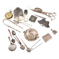 Lot 204 - A collection of silver and silver plated items, including a cased silver commemorative Royal Entomological Society of London medal
