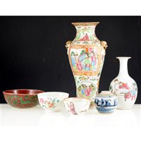 Lot 12 - Wedgwood green jasperware jug, 13cm and a collection of English and Far Eastern ceramics.
