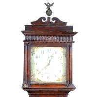 Lot 518 - Oak longcase clock, square painted dial signed Jn Bishop, Sherborne