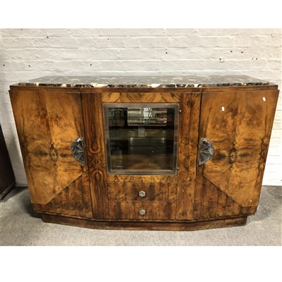 Lot 432 - A Continental Art Deco marble-topped sideboard, circa 1930