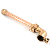 Lot 100 - A vintage brass and copper fire hydrant, with V thread