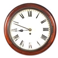 Lot 210 - Victorian mahogany framed wall clock.