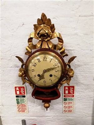 Lot 204 - Swedish stained wood and gilt gesso Cartel clock, ...