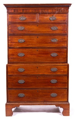 Lot 446 - A George III mahogany chest on chest