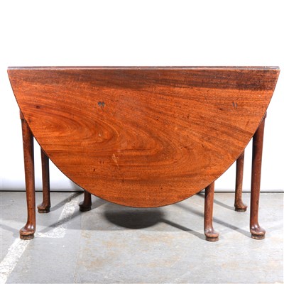 Lot 449 - George II mahogany drop-leaf dining table, ...