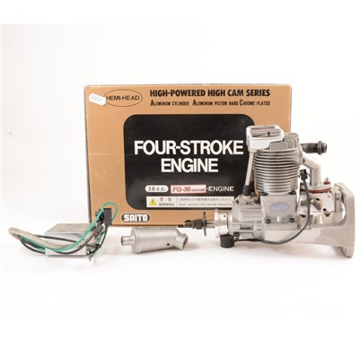 Lot 97 - SAITO, FG-36 four-stroke petrol engine 36cc, boxed.