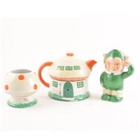 Lot 64 - A Shelley 'Boo Boo' three-piece teaset, designed by Mabel Lucie Attwell