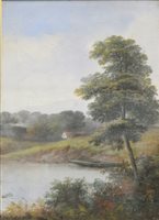 Lot 238 - Wray, a pair of river landscapes, oil on canvas, framed, both 54.5cm x 39.5cm. (2)