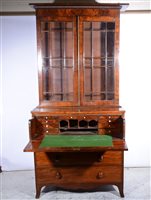 Lot 313 - William IV mahogany bookcase secretaire