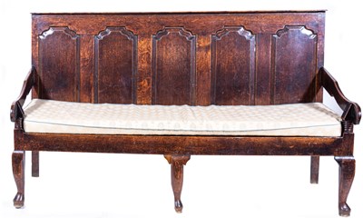 Lot 433 - A joined oak settle, mid 18th Century