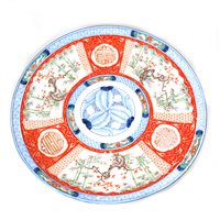 Lot 67 - Two large Chinese polychrome decorated chargers.