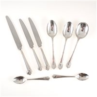 Lot 232 - Part canteen of silver cutlery, Roberts & Belk, Sheffield 1964-67
