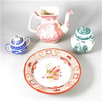 Lot 26 - Two boxes of VIctorian pottery, including Masons and Copeland.