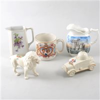 Lot 10 - Crested ware ceramics and commemorative ceramics, two boxes.