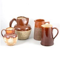 Lot 27 - Two boxes of stoneware jugs, including Royal Doulton, etc.
