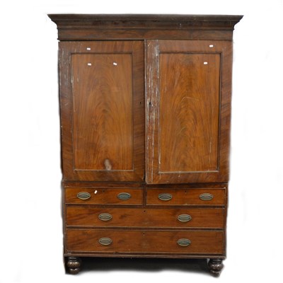 Lot 299 - A Victorian mahogany press cupboard