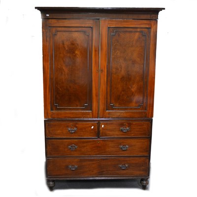 Lot 297 - A Victorian mahogany press cupboard