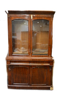 Lot 420 - A Victorian mahogany bookcase, substantial damage