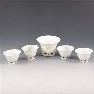 Lot 60 - Fujian blanc de chine porcelain cup, probably Kangxi