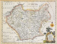 Lot 337 - William Kip, a Map of the County of Leicestershire, hand coloured county map, 28.5 x 36cm, Richard Blome, A Map of the County of Leicester with its Hundreds, hand coloured county map, 24.5 x 31cm,...
