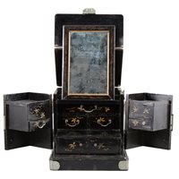 Lot 72 - Korean lacquered mirror cabinet