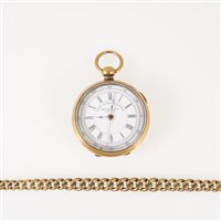 Lot 298 - A gold-plated open face "Center Seconds Chronograph Specially Examined Swiss Made", white enamel dial with roman numeral chapter ring