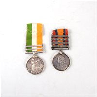 Lot 190 - King's South Africa Medal 1901 and 1902 bars, Pte Breckles RAMC; King's South Africa Medal, Cape, OFS, Trousrad and 1902 bars, Cpt. Stacey, East Surrey Regiment.