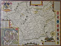 Lot 261A - A collection of maps of Leicestershire and frames Views of old Leicester (5)